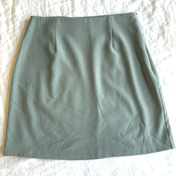 Blue Grey Mini Skirt - Picture 2 of 4